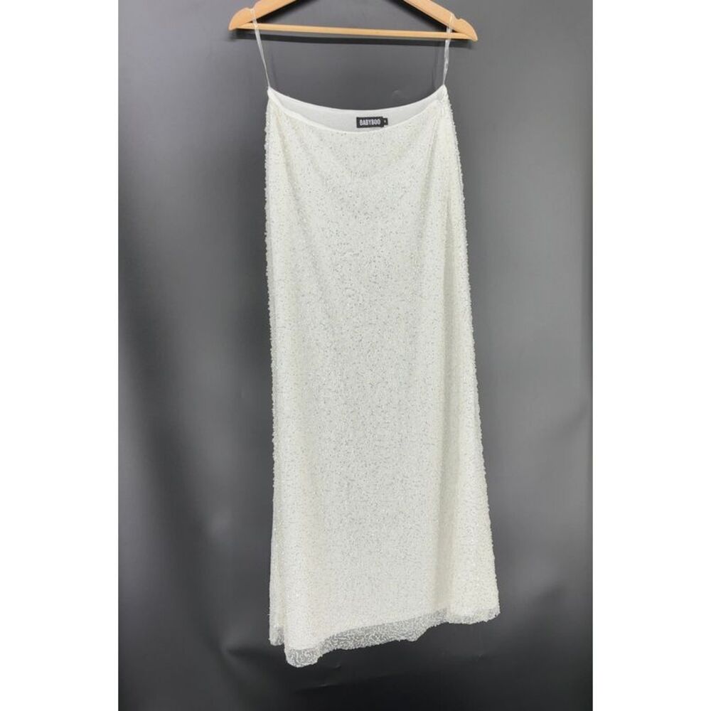 babyboo Ivory Sequin Maxi Skirt